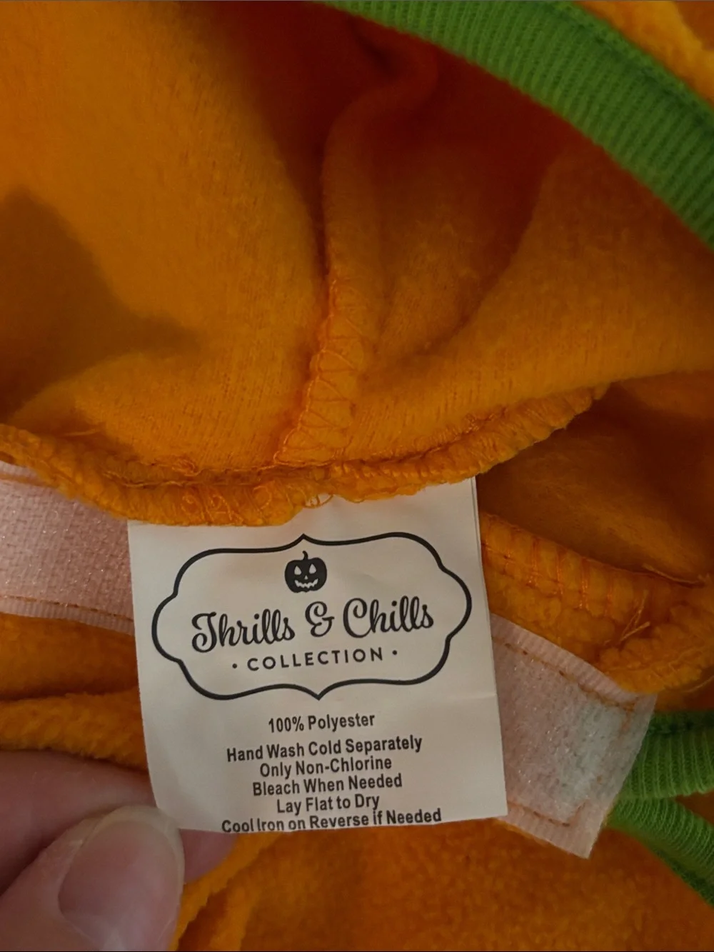 Orange Pumpkin Dog Hoodie with Green Stem Hood
